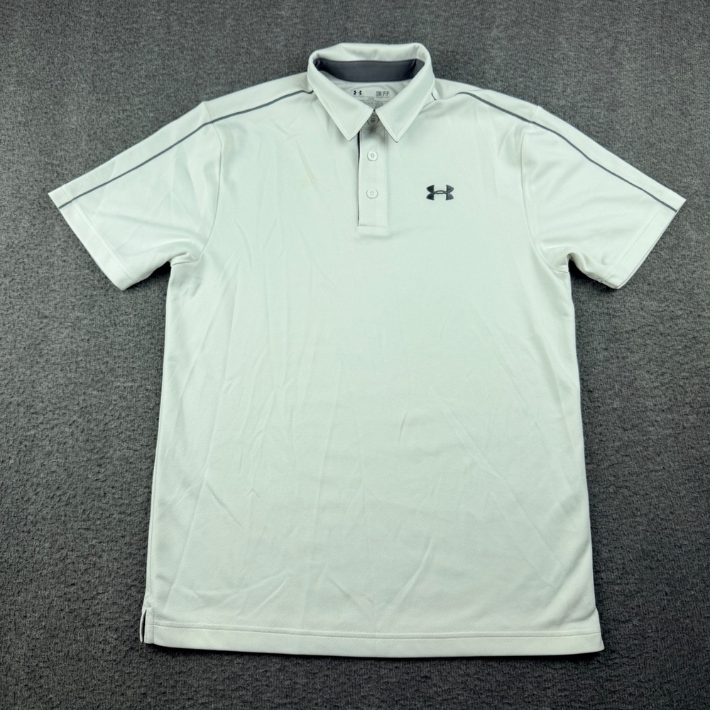 Under Armour HeatGear Women's S Small Loose Fit Short Sleeve Polo Shirt White